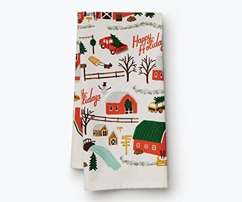 RIFLE PAPER CO. Christmas Tree Farm Towel, 10" L x 6" W, Add Color to You Kitchen with Vibrant Scree | Amazon (US)