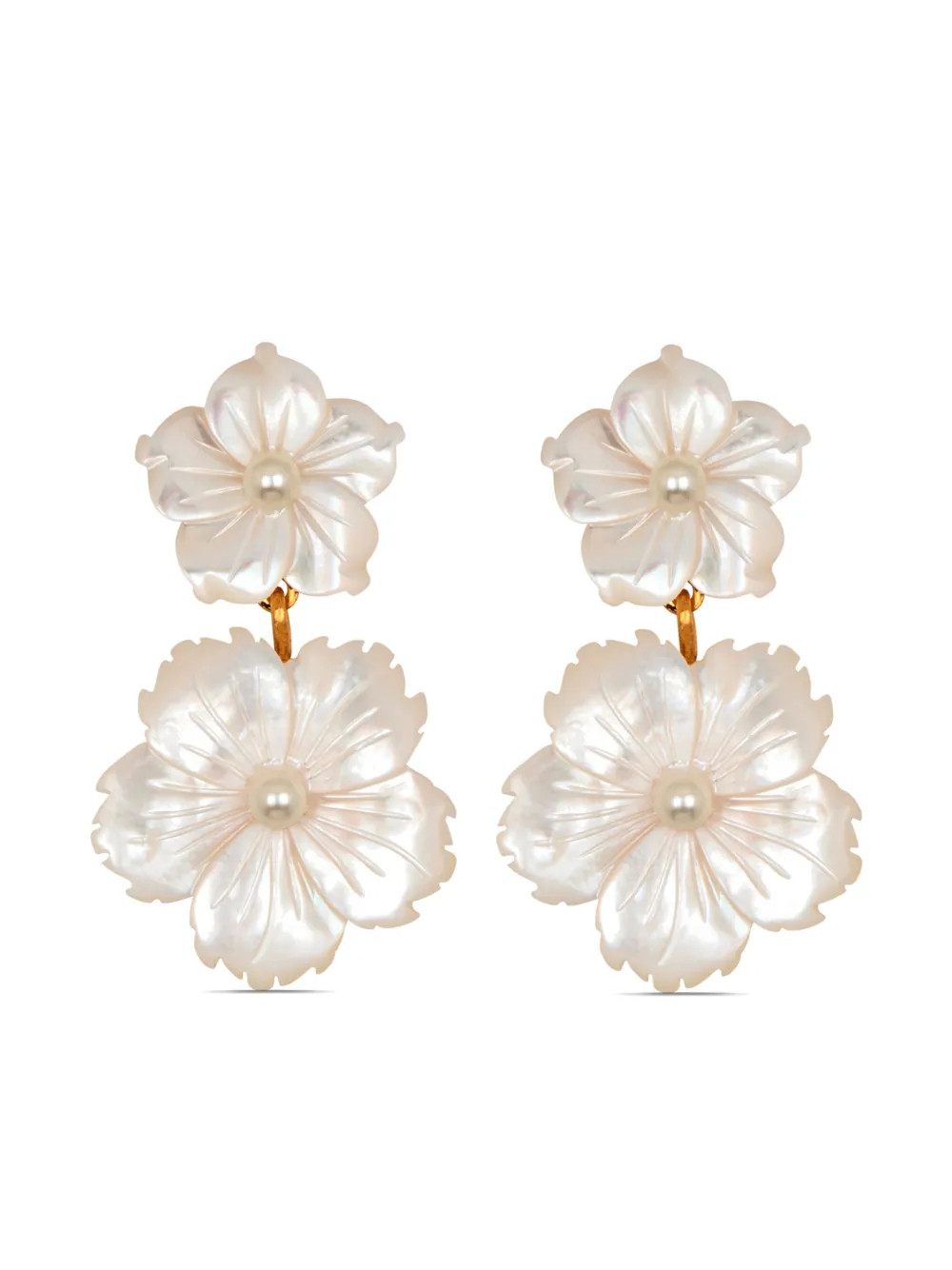 Jennifer Behr Tibby Floral Drop Earrings | Neutrals | FARFETCH UK | Farfetch Global