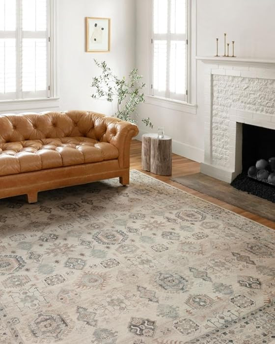 Loloi Hathaway Collection HTH-04 Beige/Multi 3'-6" x 5'-6", .25" Thick Accent Rug, Soft, Durable,... | Amazon (US)