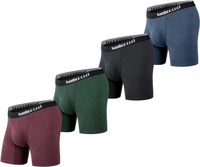 BAMBOO COOL Men’s Underwear Boxer Briefs Soft Comfortable Bamboo Viscose Underwear Trunks | Amazon (US)