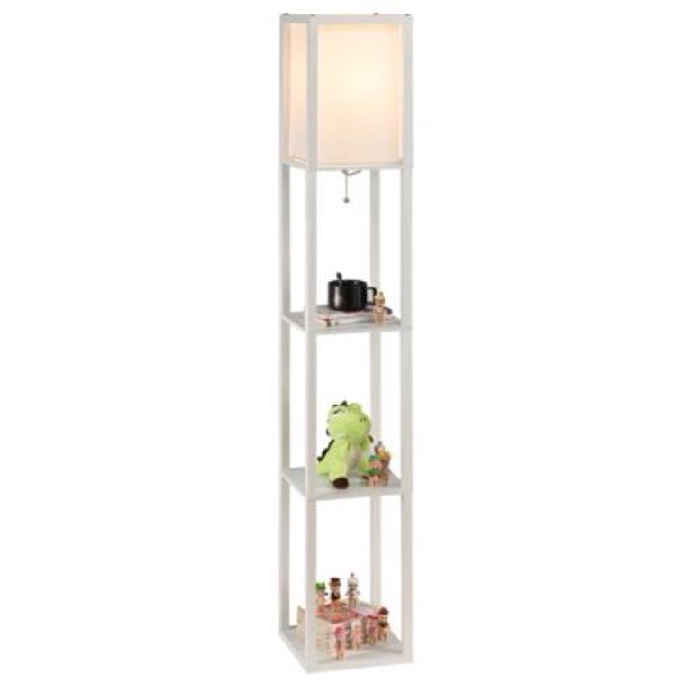Preenex LED White Wooden Shelf Floor Lamp, LED Bulb Included | Walmart (US)