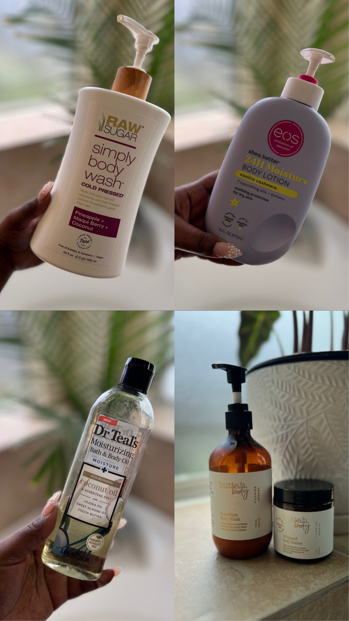 Hi Beauties!
I have dry, sensitive, eczema, prone skin and here are some of my favorite body moisturizing products that help me retain hydration and keep my skin soft and supple during the dry summer months. If you have dry skin like me but find heavy moisturizers too much for the summer, these might be perfect for you.

**Raw Sugar**: Although not advertised as a moisturizing body wash, it leaves my skin feeling hydrated and moisturized.

**Apply**
1. **EOS Shea Better 24hr Moisture**
2. **Follow with**: Dr. Teal’s Moisturizing Bath & Body Oil to lock in moisture and add a nice glow without leaving a heavy film or greasy feeling.

**Buttah Skin**: I only use the Buttah Skin Whipped Shea Butter when I'm staying indoors (it’s just too hot out right now). It smells amazing and offers several benefits, such as improving symptoms of eczema and providing deep hydration.

I’ve listed a few other products that I own and really like  
Enjoy!

#LTKBeauty #LTKSeasonal