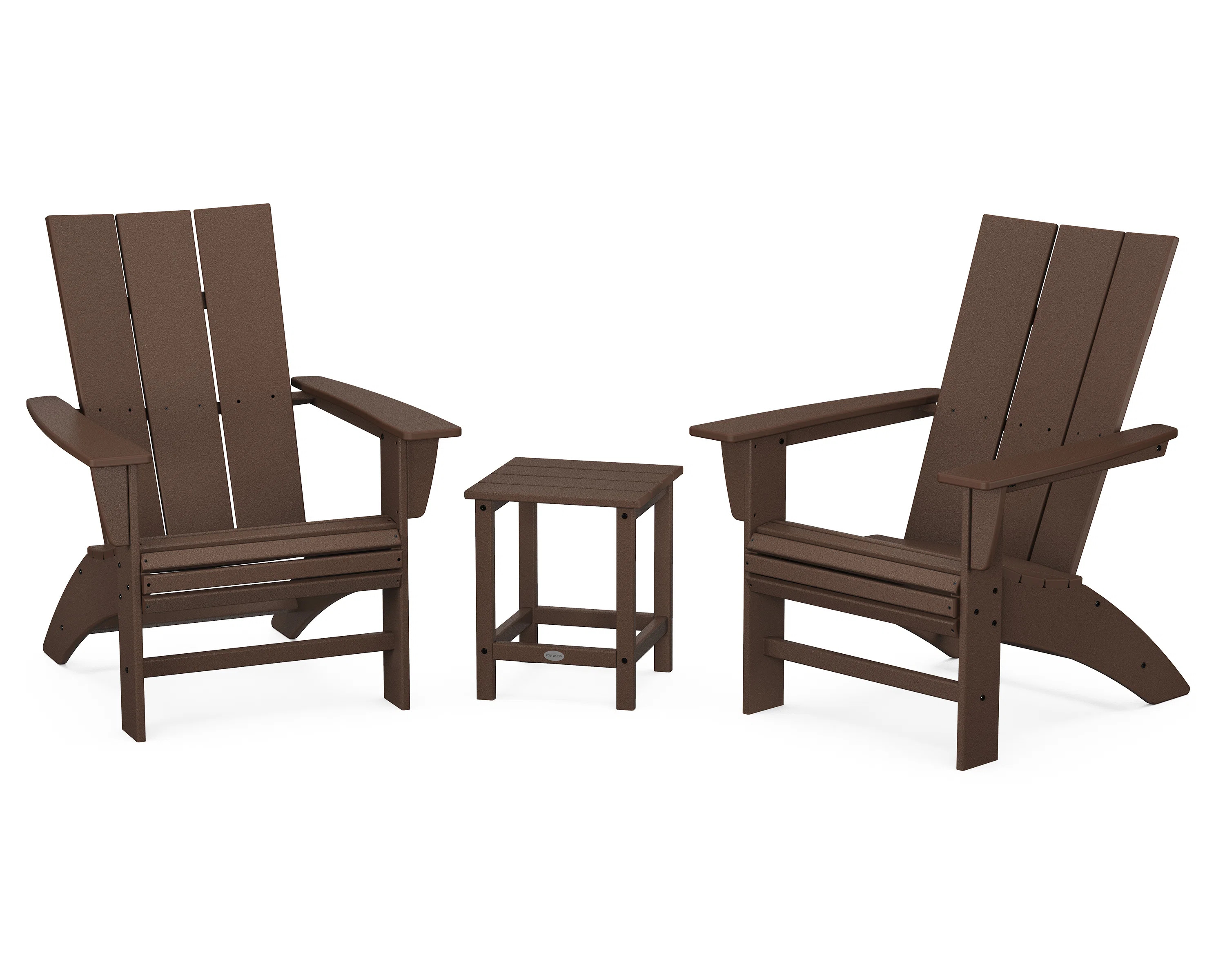 POLYWOOD 3-Piece Curveback Adirondack Set with 18" Side Table | Wayfair North America