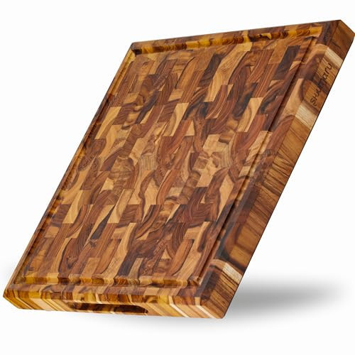 Large End-Grain Butcher Block Cutting Board [1.5-Inch Thick, 16”x16”] - Sturdy & Durable Premium Teak Wood Resists Stains, Scratches, and Cracks by Shumaru | Amazon (US)