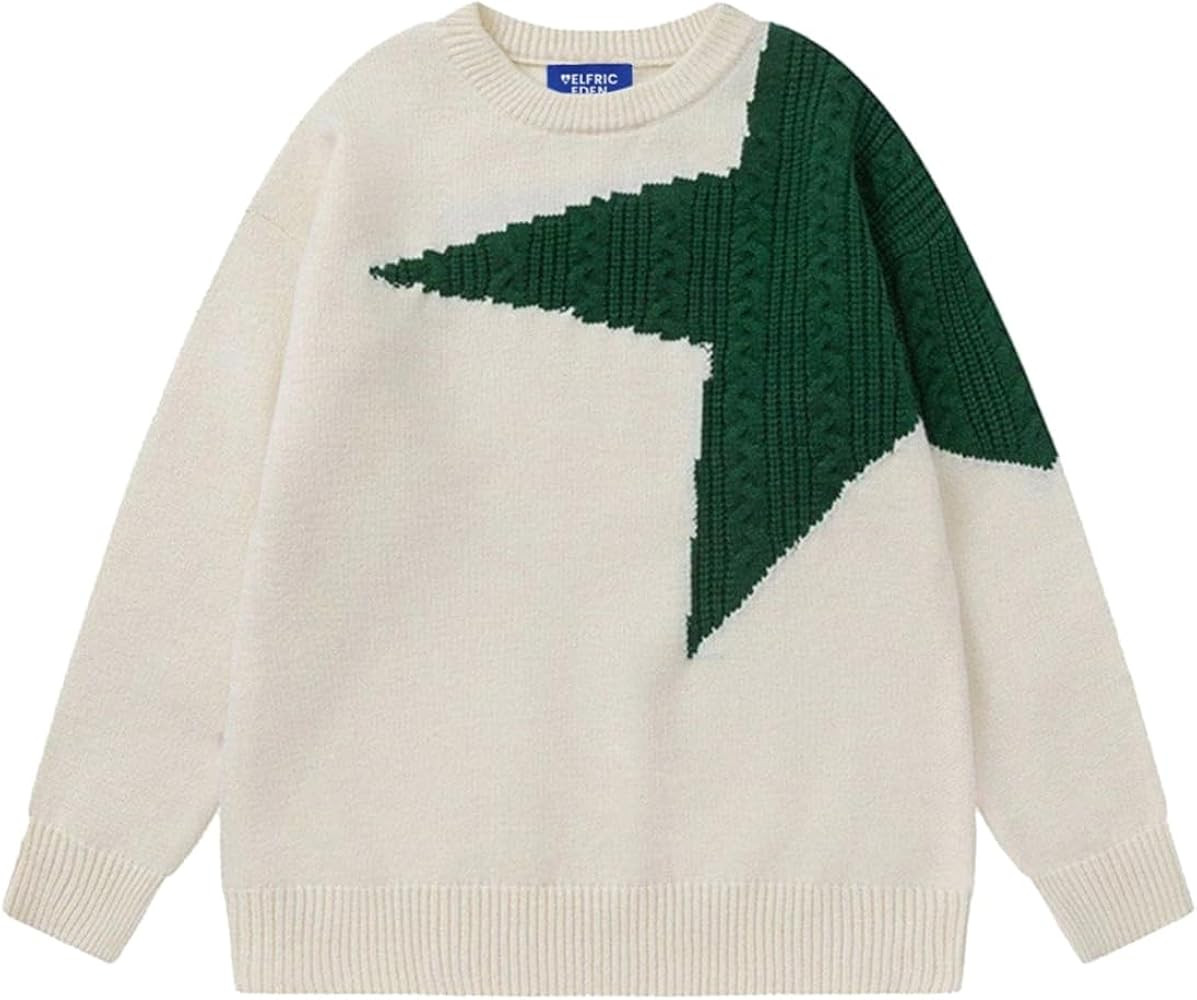 Aelfric Eden Women's Oversized Star Pullover Sweaters Vintage Crewneck Long Sleeve Knit Sweaters ... | Amazon (US)