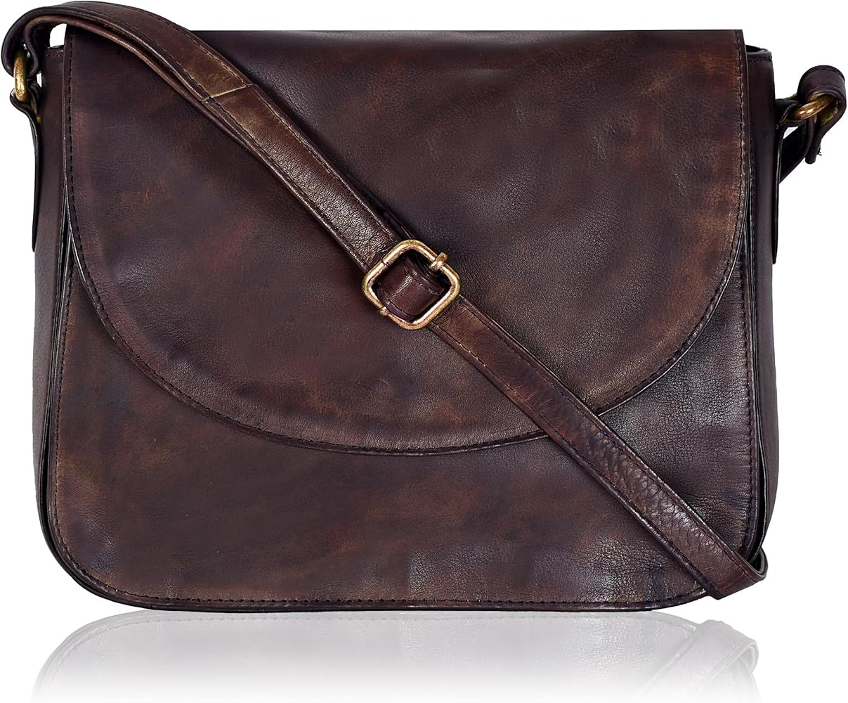 Genuine Leather Shoulder Crossbody Purse For Women with Adjustable Strap, Mobile Pocket & Outside... | Amazon (US)