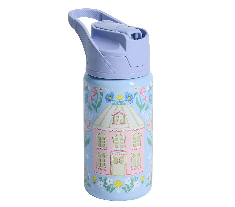 Blue Dollhouse Floral Mackenzie Water Bottle | Pottery Barn Kids