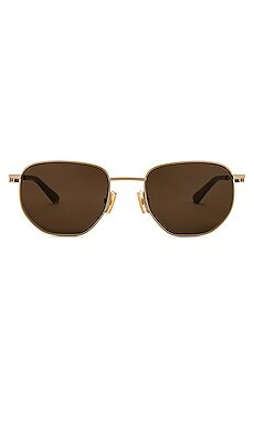 Bottega Veneta Split Panthos Sunglasses in Gold from Revolve.com | Revolve Clothing (Global)