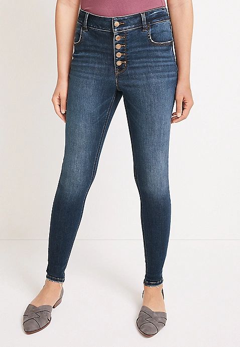 m jeans by maurices™ Cool Comfort Mid Fit Mid Rise Button Fly Jegging | Maurices