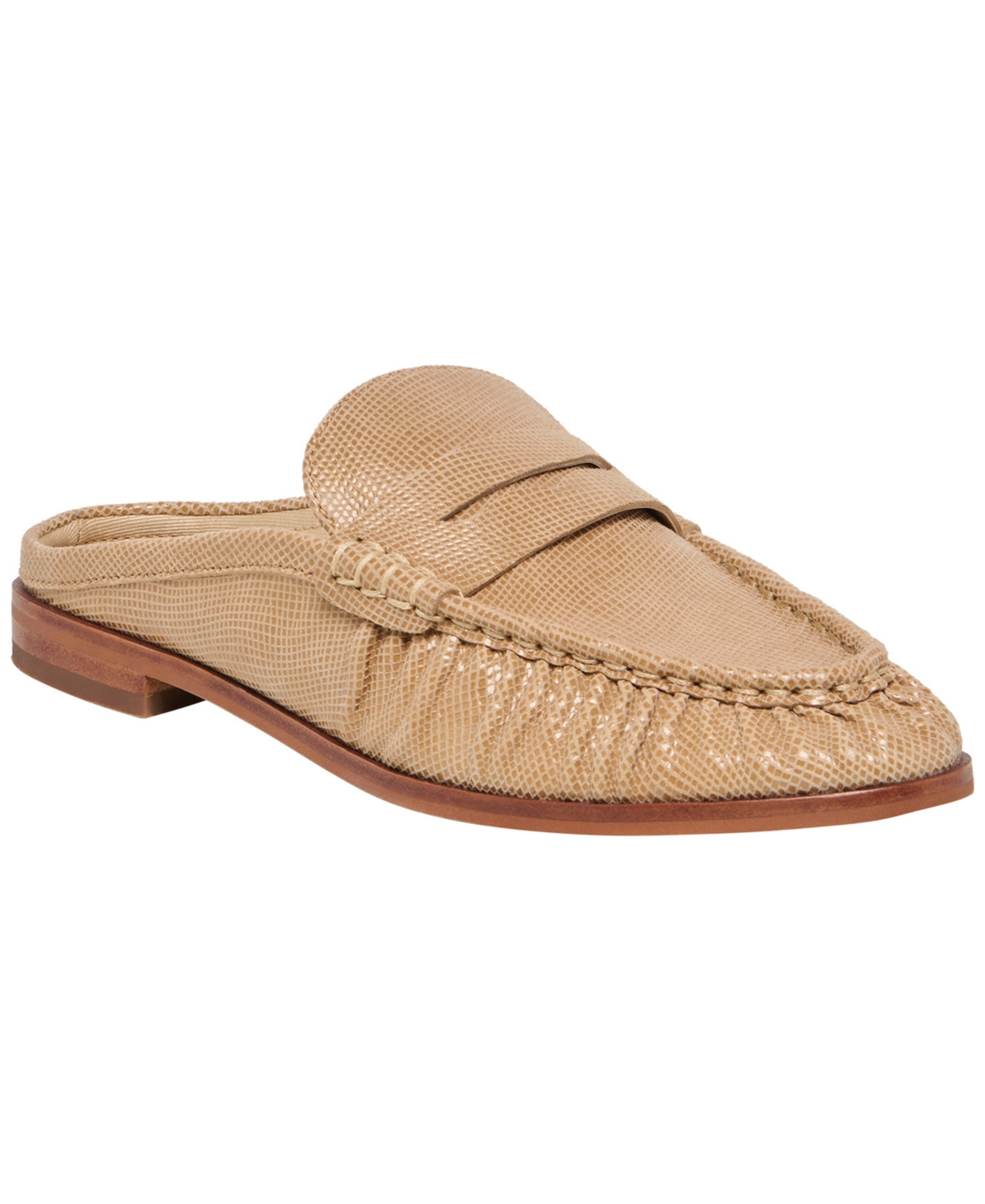 Dolce Vita Women's Betzy Flat Slip-On Mule Loafers - Latte Embossed Leather | Macy's