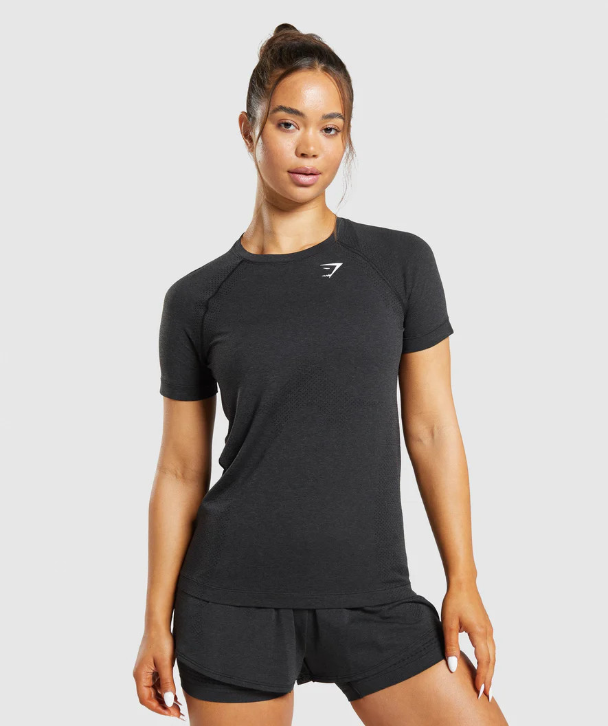 Gymshark Vital Seamless 2.0 Light T-Shirt - Black Marl | Gymshark US