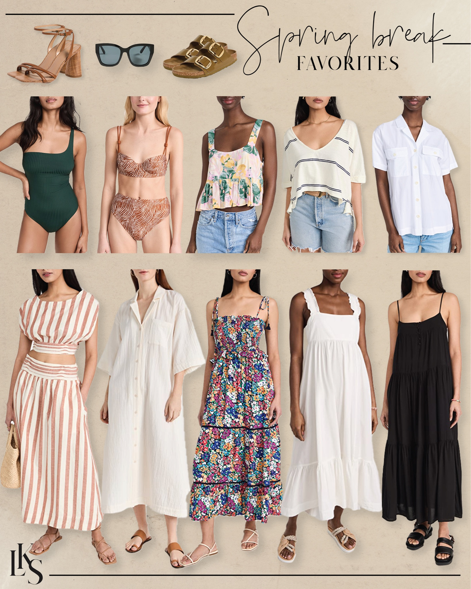 spring break favorites 🌸 swimsuits, dresses + sandals from shopbop #shopbop #springbreak 

#LTKSeasonal #LTKstyletip #LTKswim