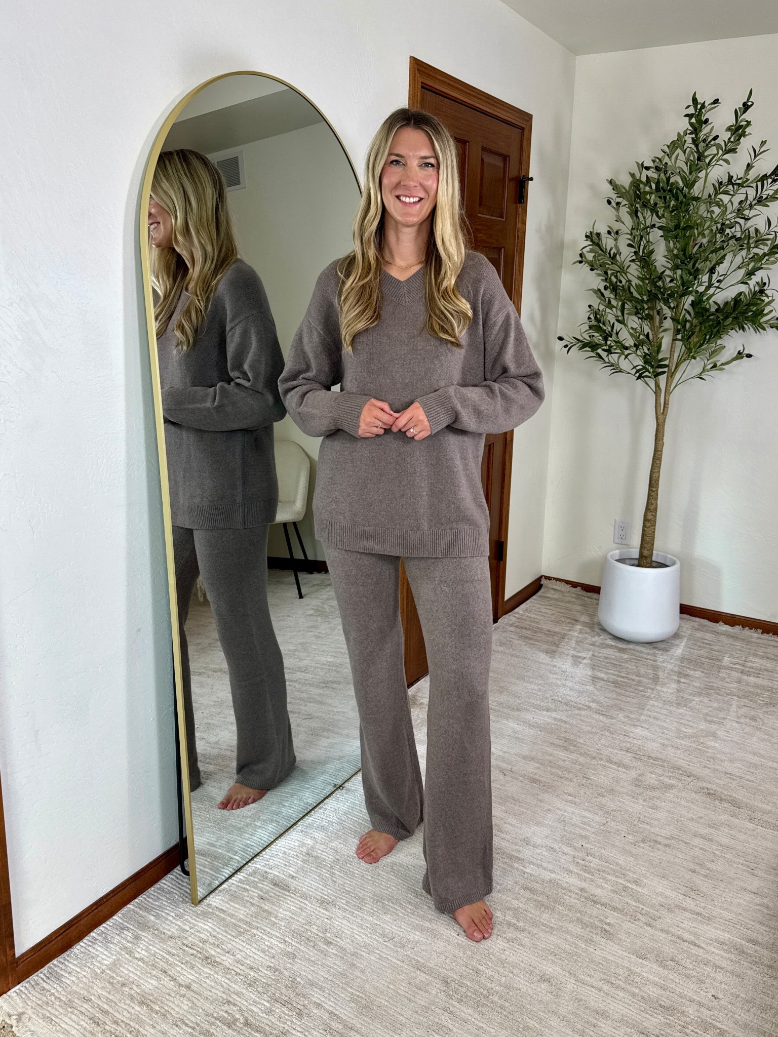 ⚠️size down one- wearing small tall in both as these styles run big 
Cozy sweater set is not itchy and so soft. Perfect for lounge or styled up to run errands. Holiday Christmas 

@gap #howyouweargap
#gappartner

#LTKSaleAlert #LTKSeasonal #LTKTall