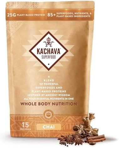 Ka’Chava All-In-One Nutrition Shake Blend, Chai, 85+ Superfoods, Nutrients & Plant-Based Ingred... | Amazon (US)