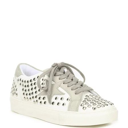 Steve Madden Turner-s Lace Up Cushioned Studs Embellished Sneakers White/Stud (7.5 White/Stud) | Walmart (US)