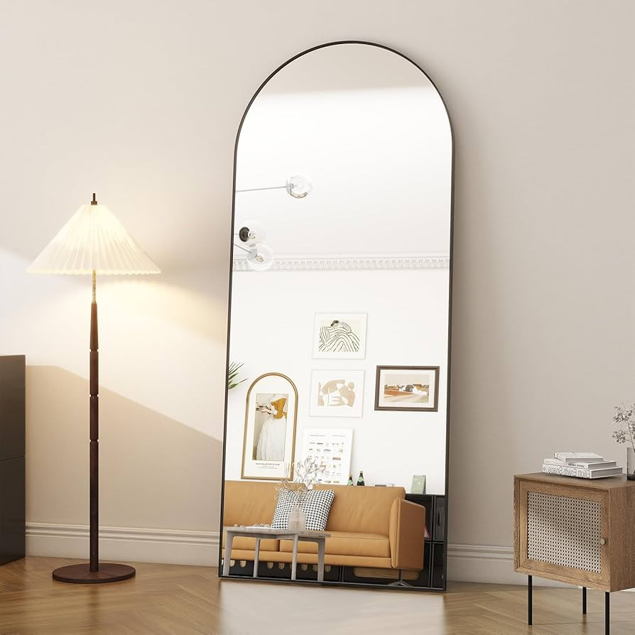 71"x30" Arched Full Length Mirror Free Standing Leaning Mirror Hanging Mounted Mirror Aluminum Fr... | Amazon (US)