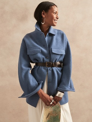 Oversized Italian Wool Shirt Jacket | Banana Republic (US)