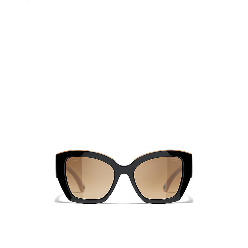 Chanel Womens Black Square-Frame Sunglasses | Selfridges