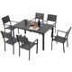 AECOJOY Aluminum 7 Piece Outdoor Furniture Patio Dining Set with Rectangular Table and 6 Chairs -... | Walmart (US)