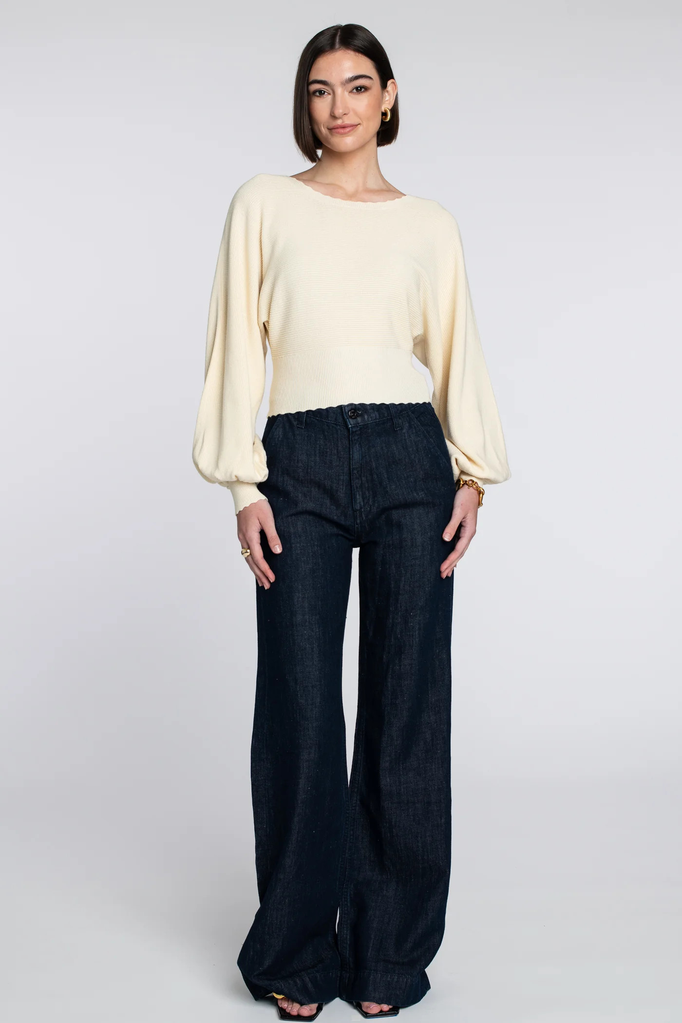 Cleo Sweater in Ivory | Elizabeth James The Label