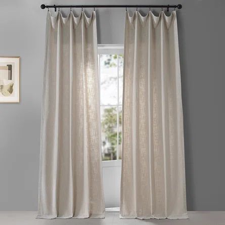 Eider & Ivory™ Moos Faux Linen Curtains for Bedroom Light Filtering Semi-Sheer Curtains for Lar... | Wayfair North America