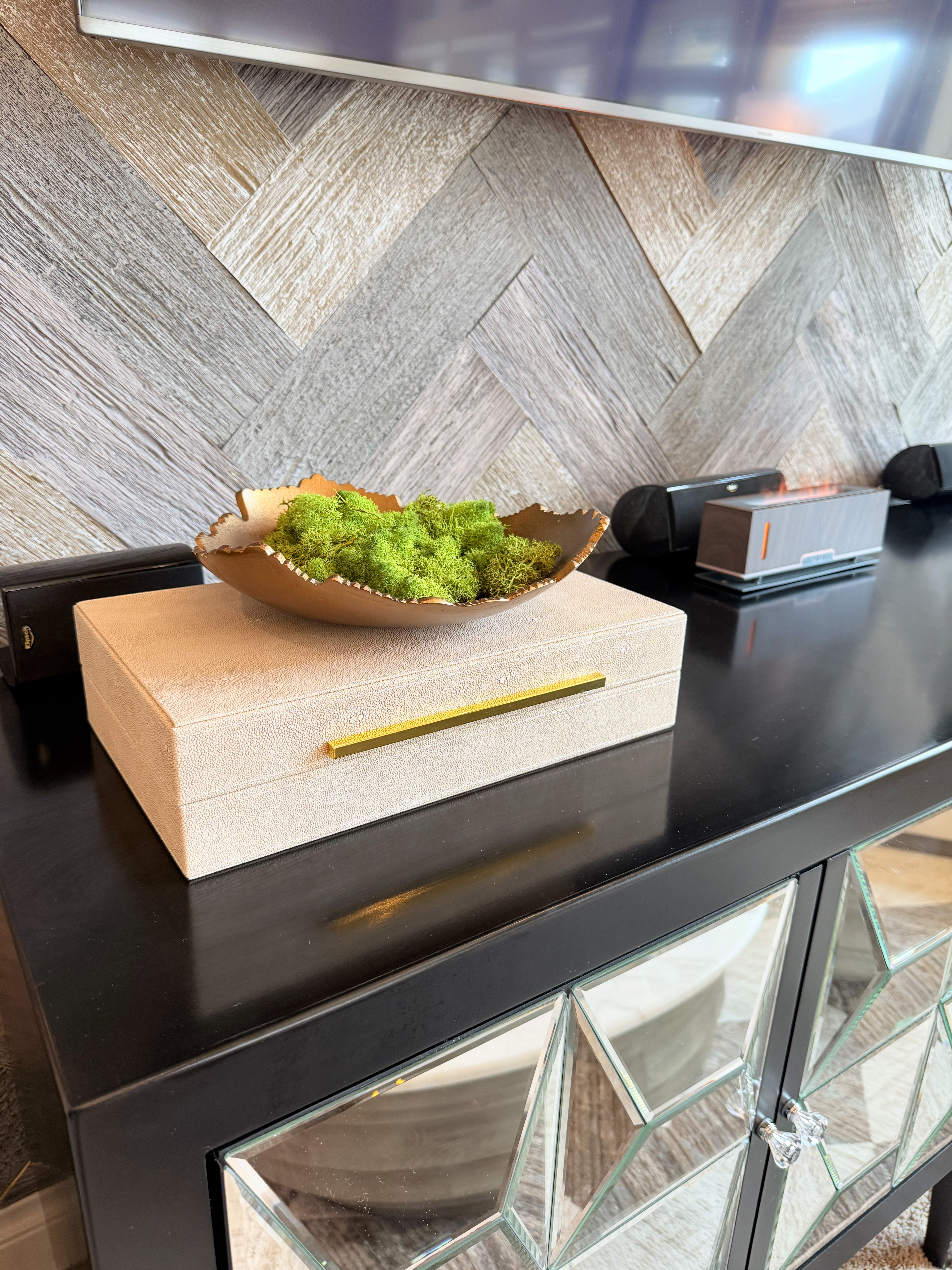 How I've styled the console under my TV. Kept it simple but still looks polished and warm. 

 #LTKHome