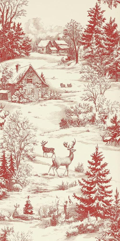 100 Pcs Christmas Toile Napkins 3 Ply Disposable Red Christmas Toile Guest Towels Cocktail Napkin... | Amazon (US)