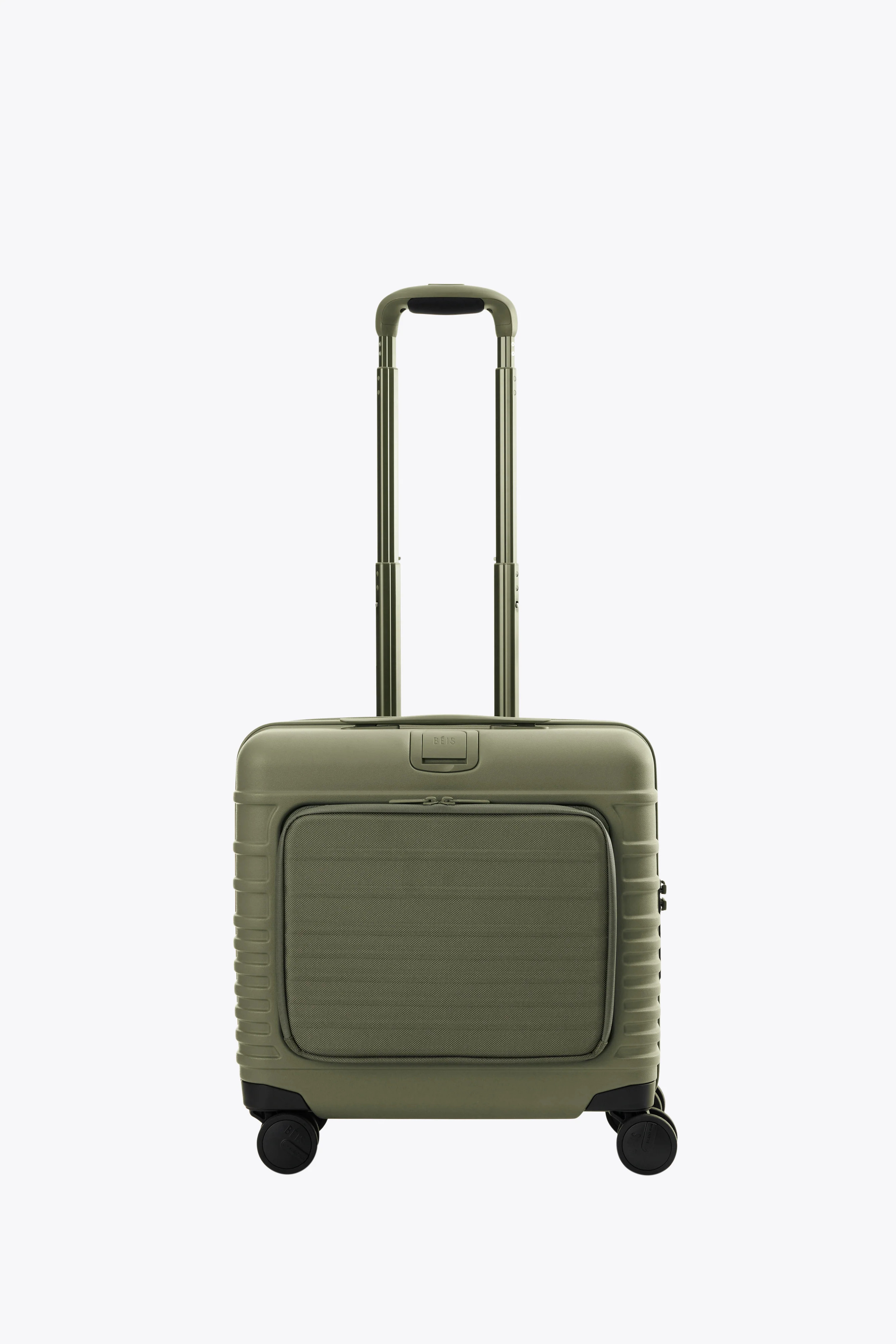 BÉIS 'The Mini Roller' in Olive - Small Kids Carry-On Rolling Suitcase in Olive Green | BÉIS Travel