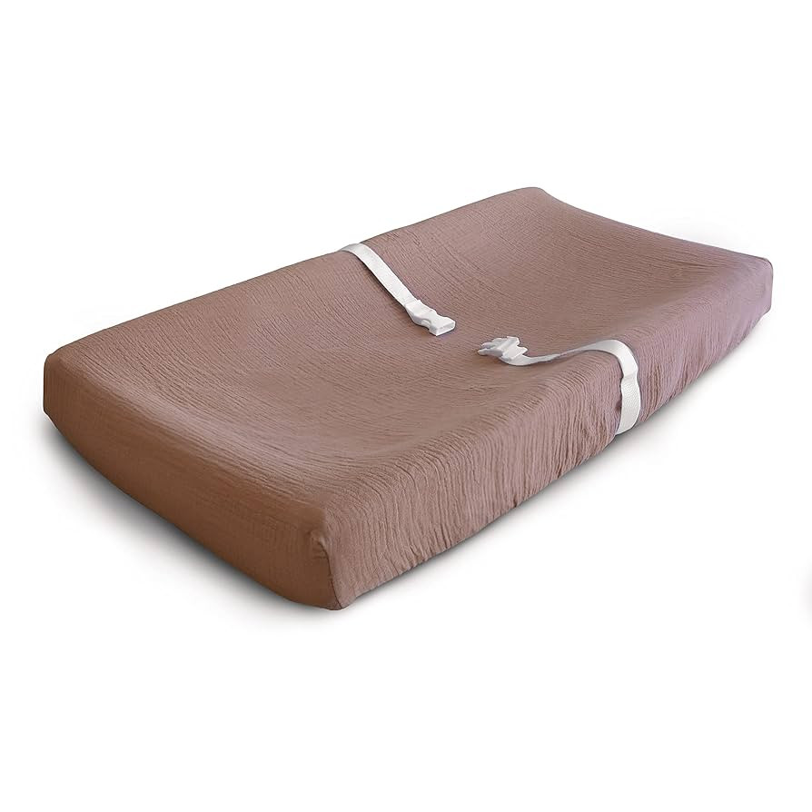 mushie Extra Soft Muslin Fitted Changing Pad Cover (Natural) | Amazon (US)