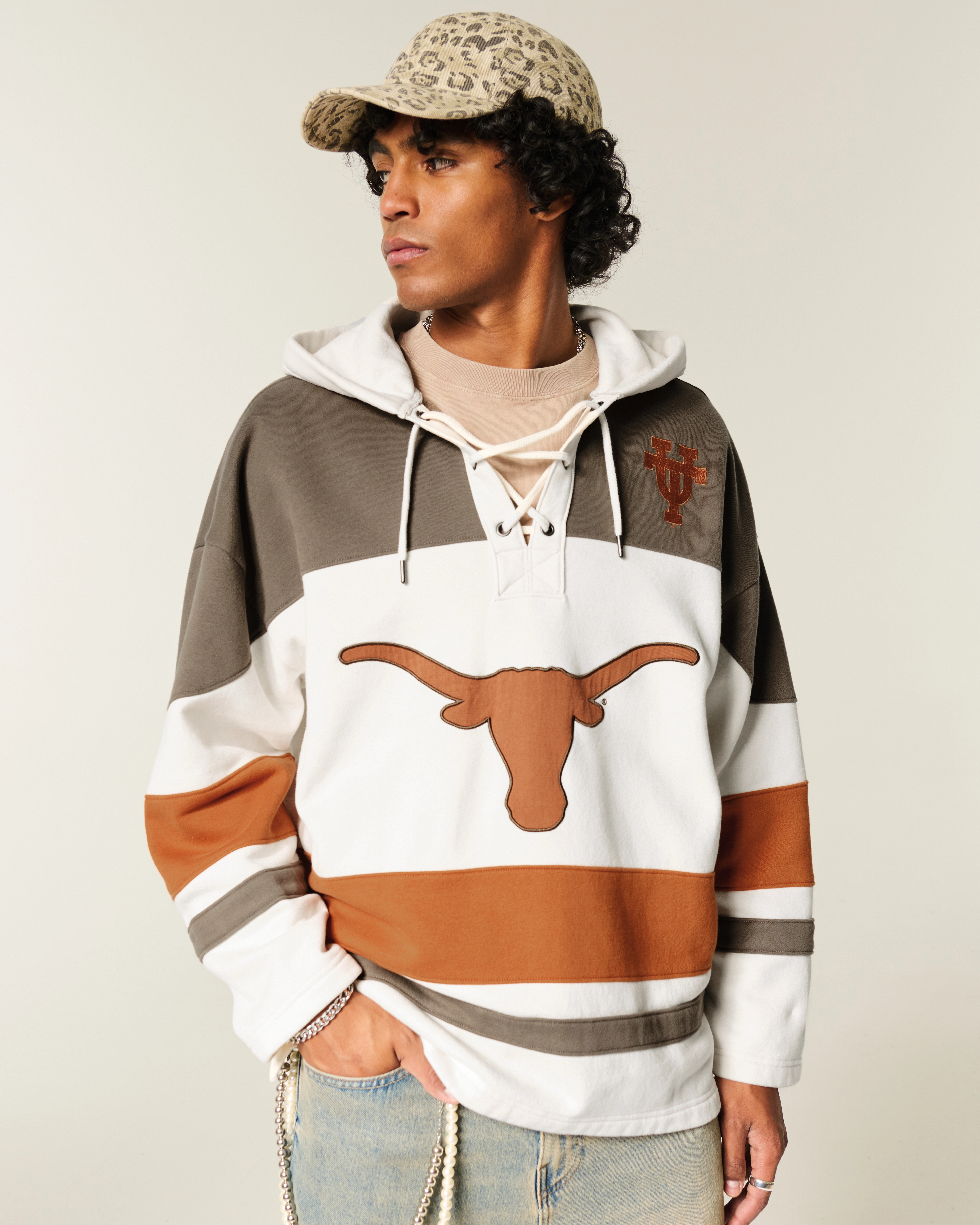 University of Texas at Austin Longhorns Graphic Hockey Jersey Hoodie | Hollister (US)