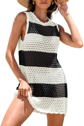 ANRABESS Womens Swimsuit Cover Up Sleeveless Knit 2026 Summer Outfits Swimwear Bathing Suit Cover... | Amazon (US)