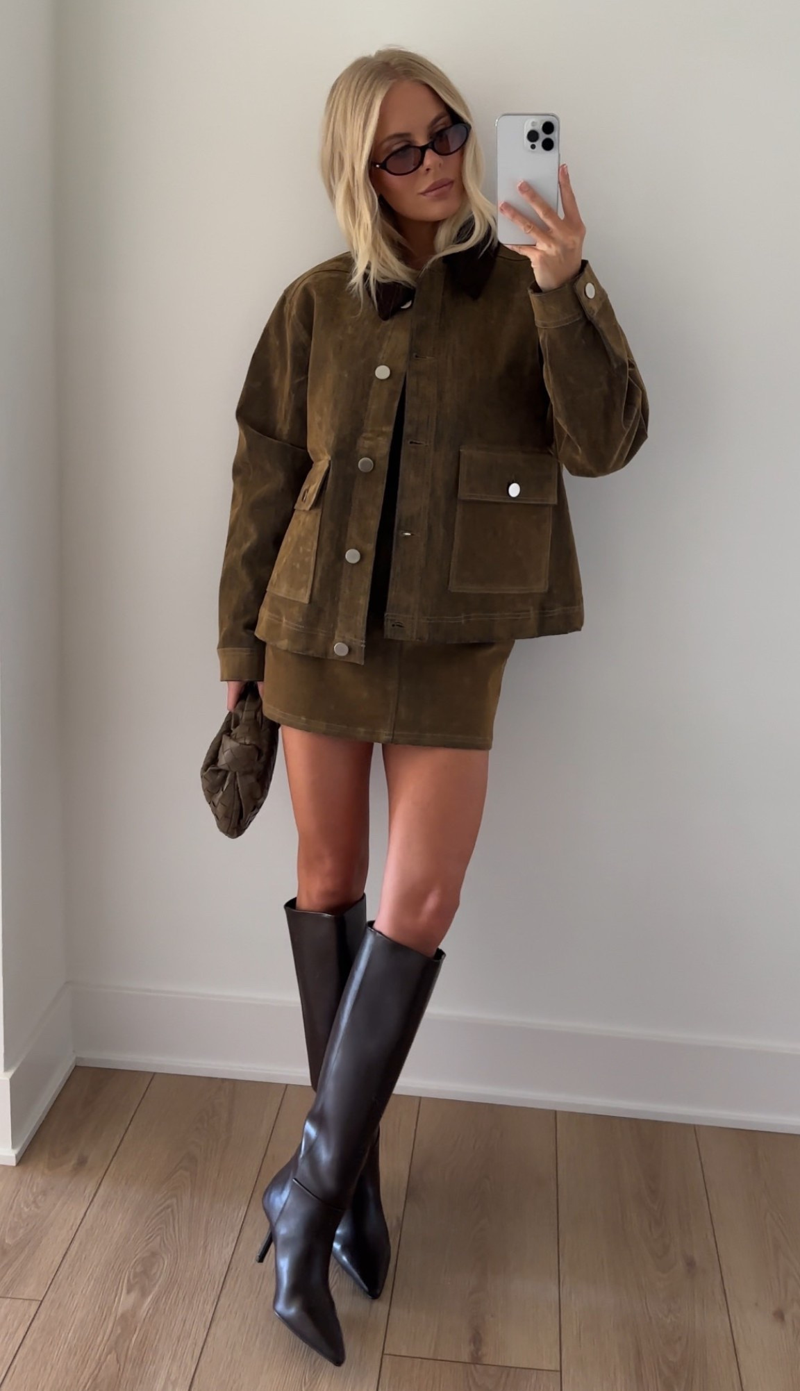 Wearing a medium in jacket, small in top, 4 in skirt, shoes are tts! #kathleenpost 

Fall transition outfit, barn jacket outfit, fall sweater, matching set, knee high boots

#LTKStyleTip #LTKSeasonal