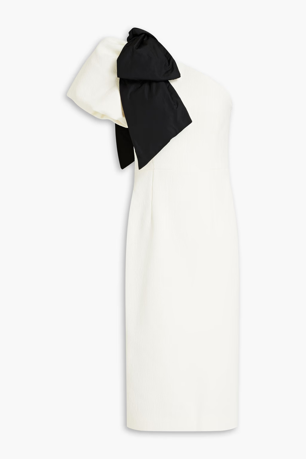 Monique one-shoulder bow-embellished cloqué midi dress | The Outnet (US and CA)