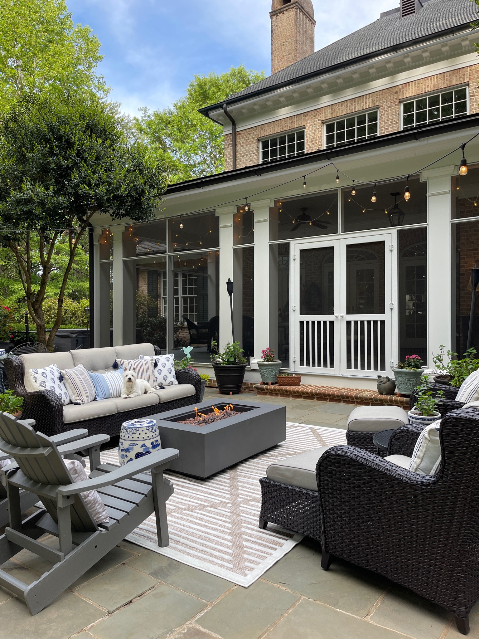 Create the most inviting outdoor living space for your patio, deck or porch! Loving our outdoor wicker set, Adirondack chairs, outdoor rug, outdoor pillows and chinoiserie garden stool! The firepit is a family favorite! #amazonhome #outdoordecor 

#LTKSeasonal #LTKhome #LTKfamily
