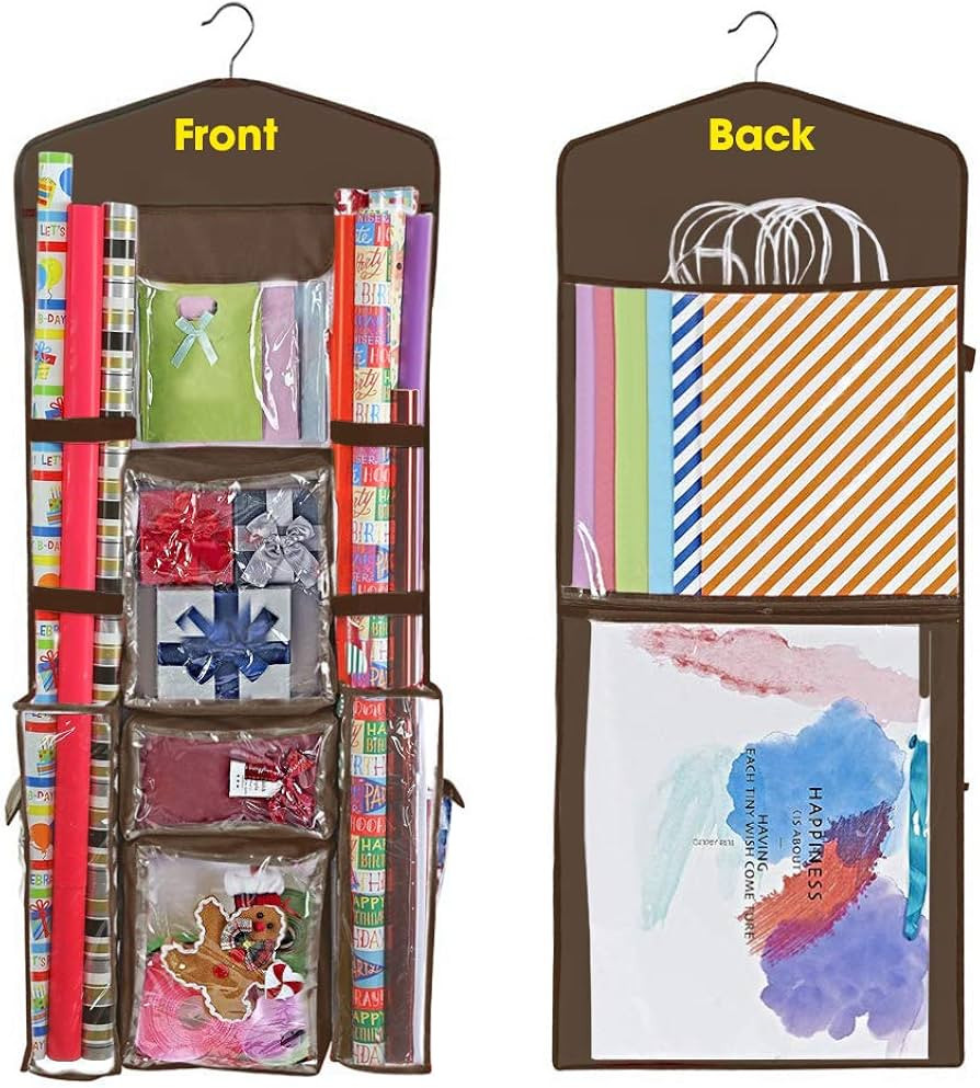 ProPik Hanging Double Sided Wrapping Paper Storage Organizer with Multiple Pockets, Organize your... | Amazon (US)