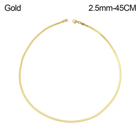 18 /20 Flexible Men Women Gifts Jewelry Choker Herringbone Necklace Gold/Silver Plated Snake Link Ch | Walmart (US)