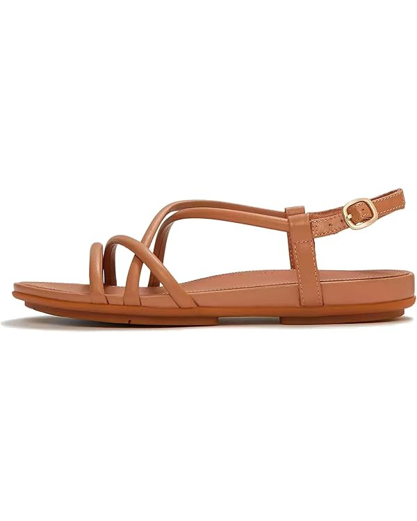 FitFlop Women's Gracie Leather Back-Strap Sandals - Elegant Strappy Flats with Dynamicush Cushion... | Amazon (US)