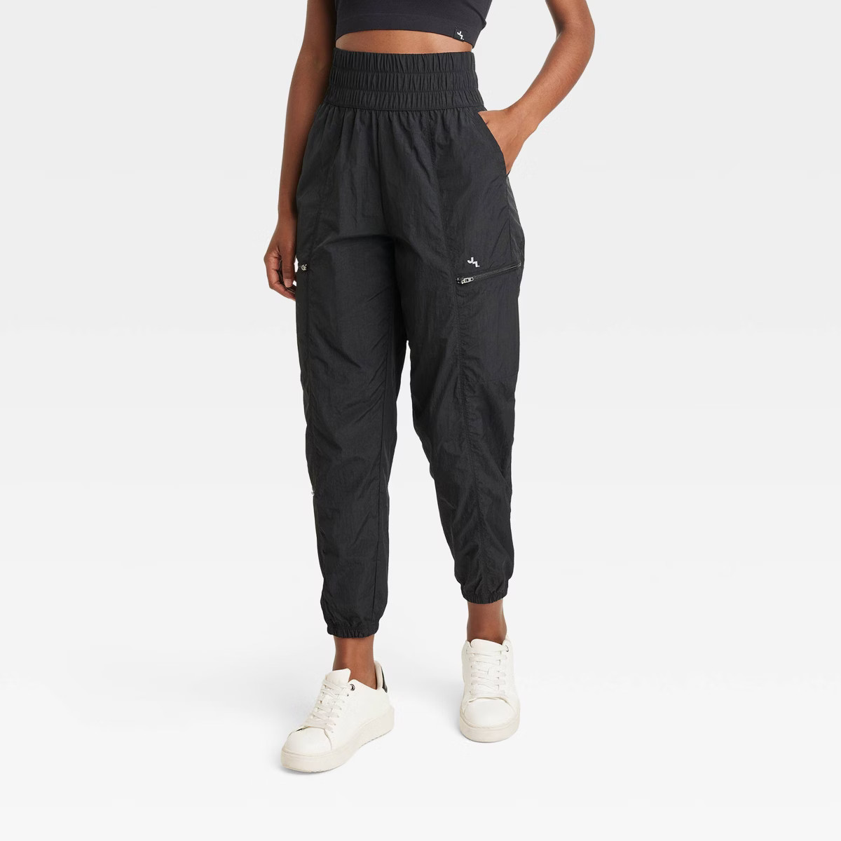 Women's High-Rise Cargo Joggers - JoyLab™ Black L | Target