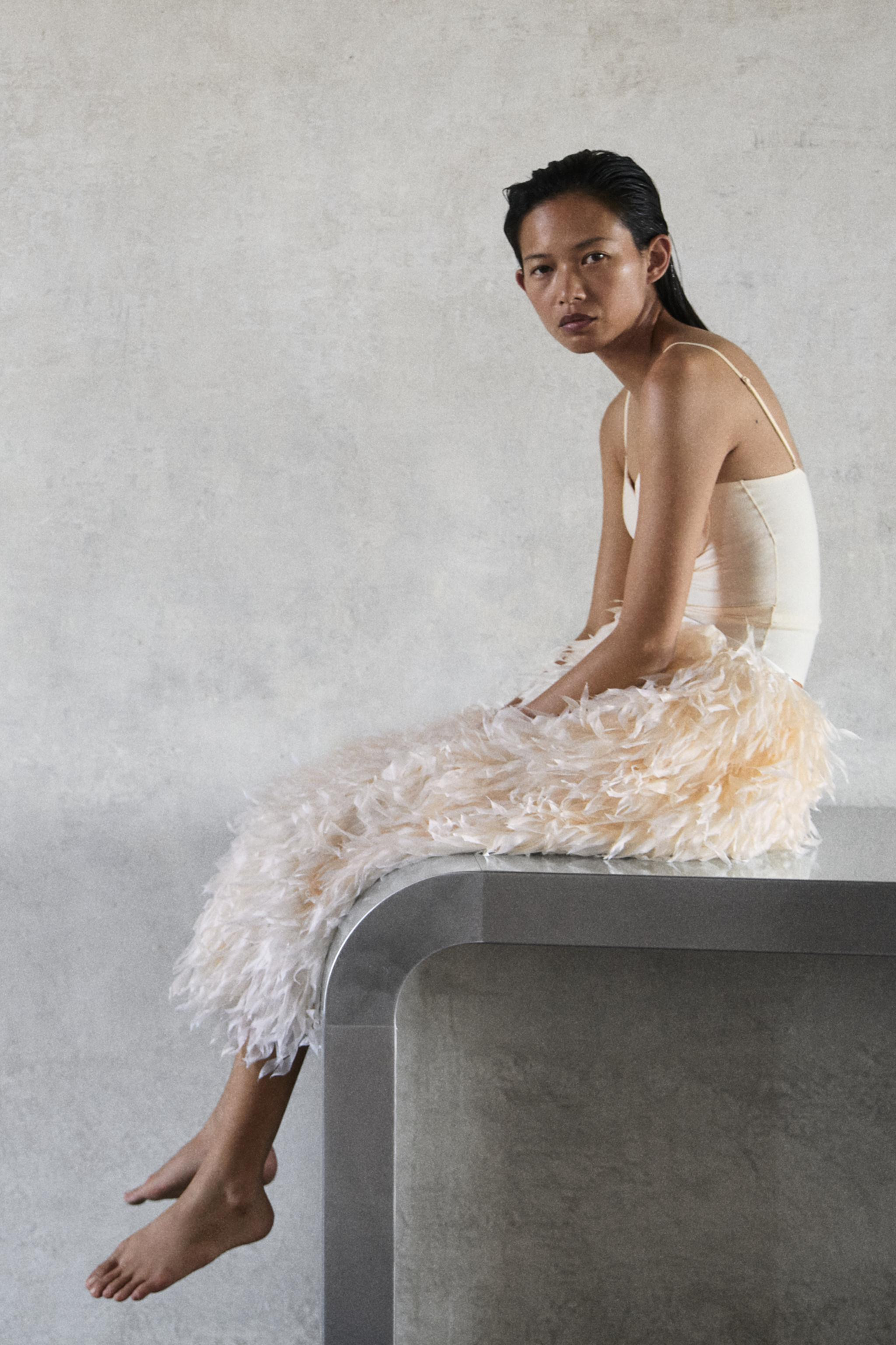 ZW COLLECTION LIMITED EDITION FEATHER SKIRT | Zara UK