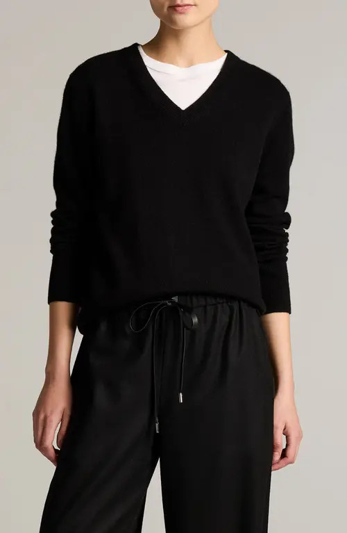 Vince V-Neck Cashmere Sweater in Black at Nordstrom, Size Medium | Nordstrom