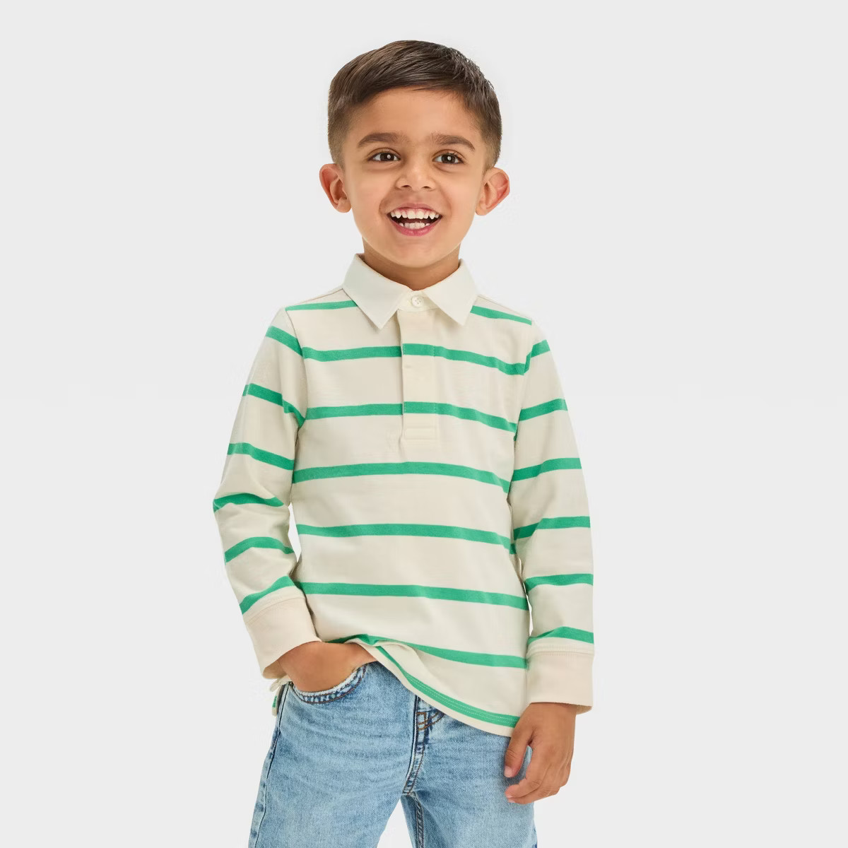 Toddler Boys' Long Sleeve Striped Rugby Shirt - Cat & Jack™ | Target