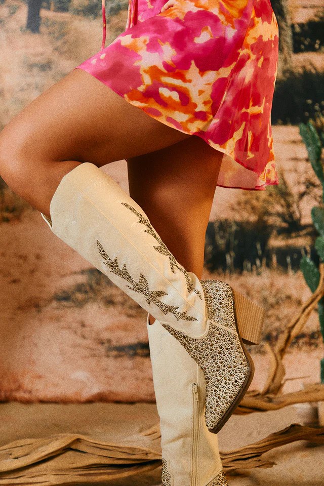 VIP Worthy - Cowgirl Boots | Ivory | MISS LOLA