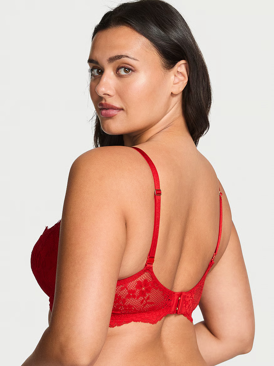 Buy Wicked Unlined Lace Balconette Bra, Bright Vermillion - Order Bras online - Victoria's Secret... | Victoria's Secret (US / CA )