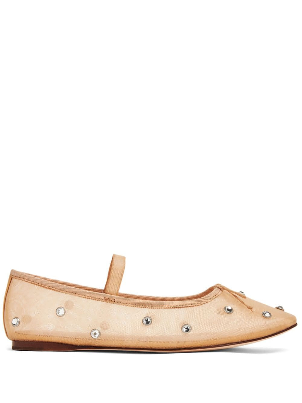 Loeffler Randall Leonie crystal-embellished ballerina shoes - Neutrals | Farfetch Global