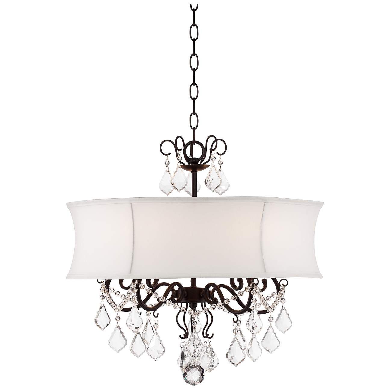 Zula White Shade 22" Wide Crystal Chandelier - #2R758 | Lamps Plus | Lamps Plus