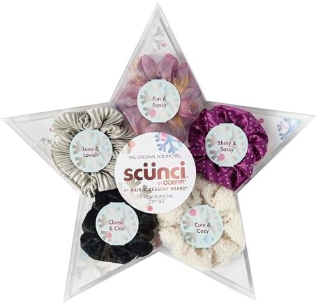 Scunci by Conair 5pk Snowflake Scrunchie Star Gift Box - hair accessories for women and teen girl... | Amazon (US)