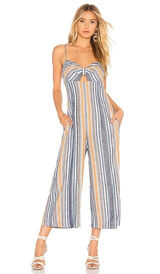 BCBGeneration Ruched Culotte Jumpsuit in Blue Multi | Revolve Clothing (Global)