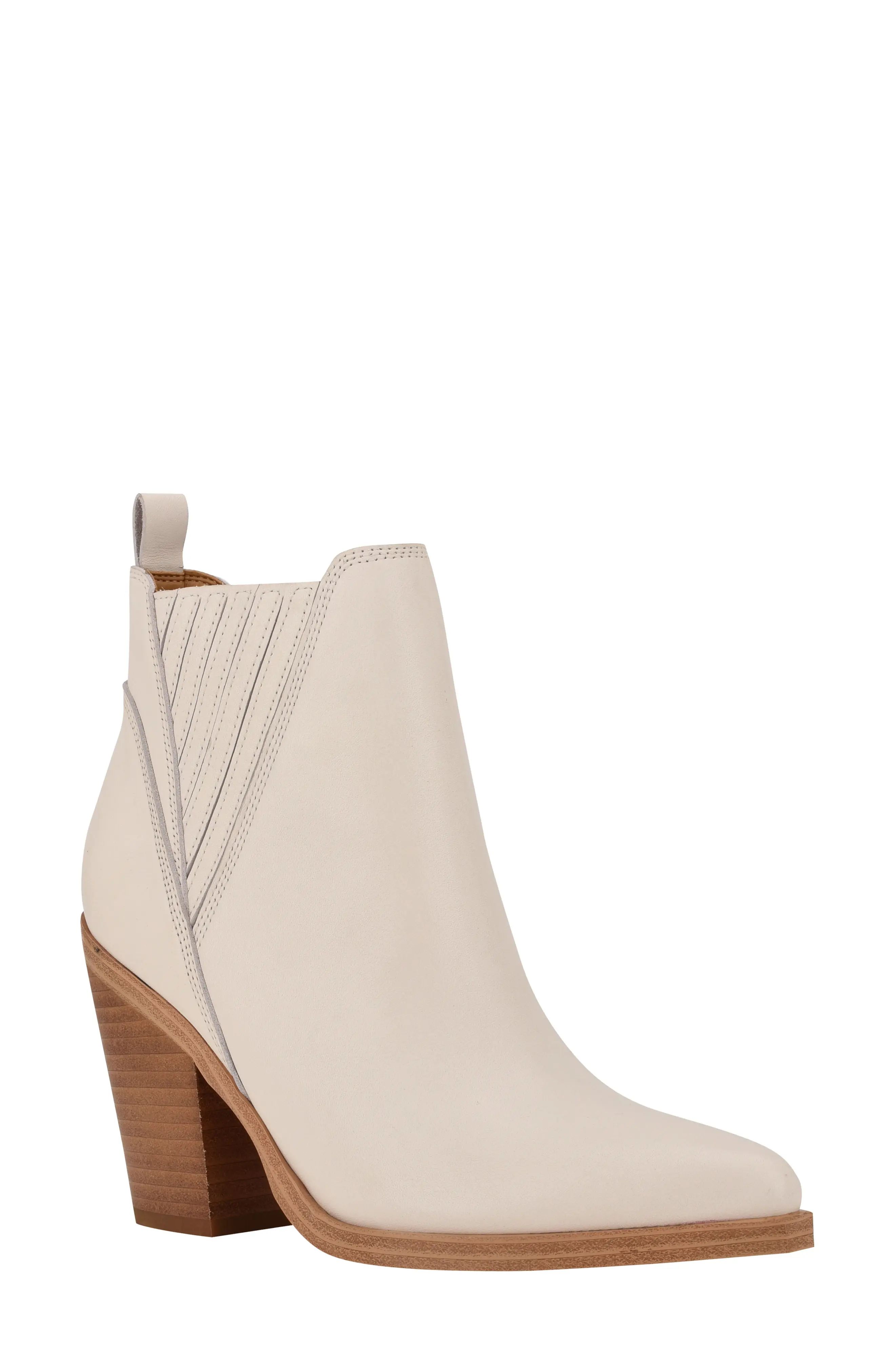 Marc Fisher LTD Gadri Pointed Toe Bootie, Size 9.5 in Chic Cream Leather at Nordstrom | Nordstrom