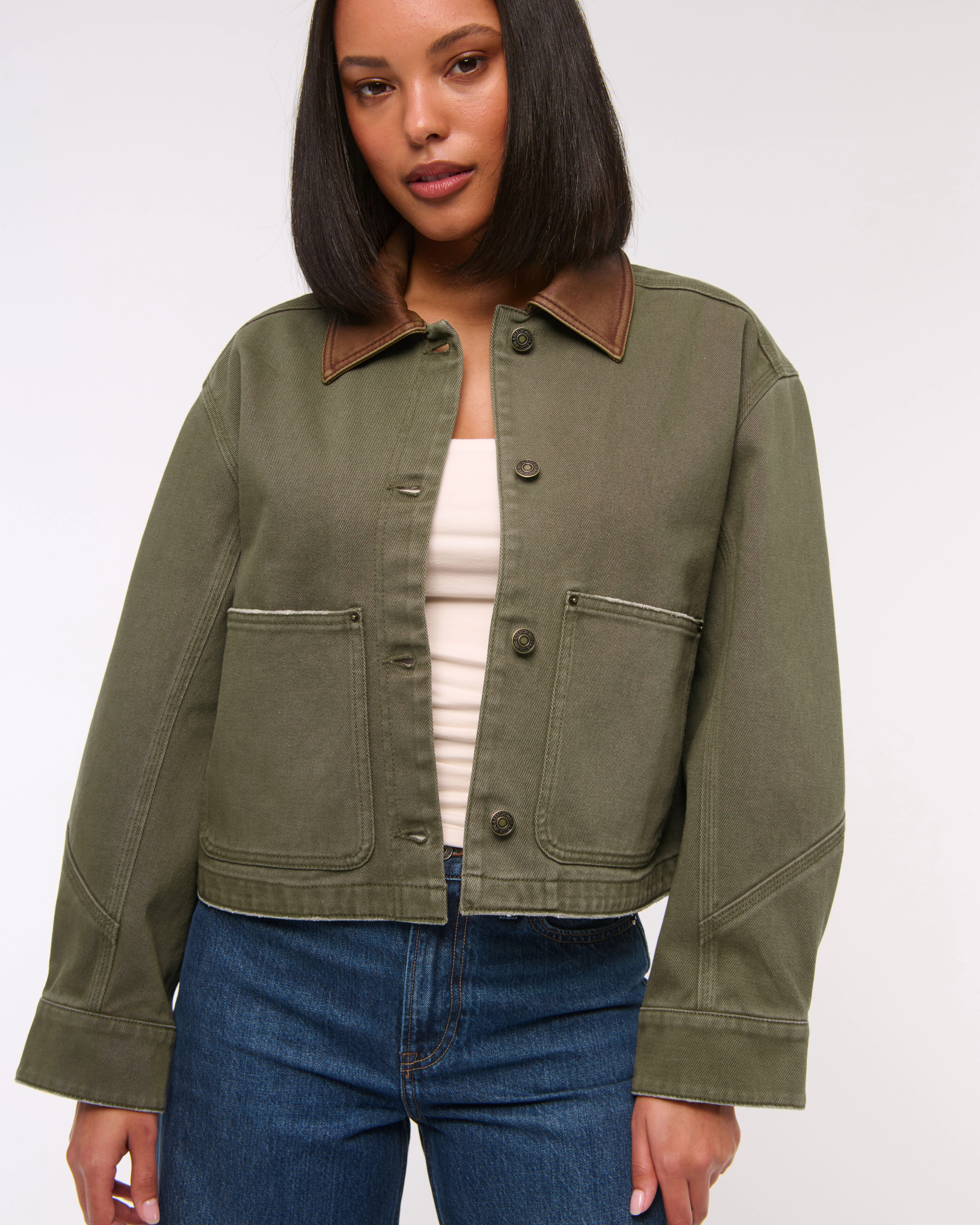 Short Twill Barn Jacket | Abercrombie & Fitch (US)
