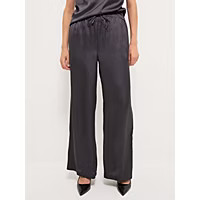 Charcoal Grey Wide Leg Satin Fabric Trousers | George at ASDA